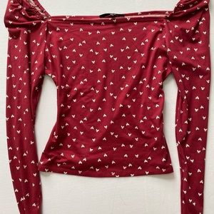 Cat Print off-shoulder top